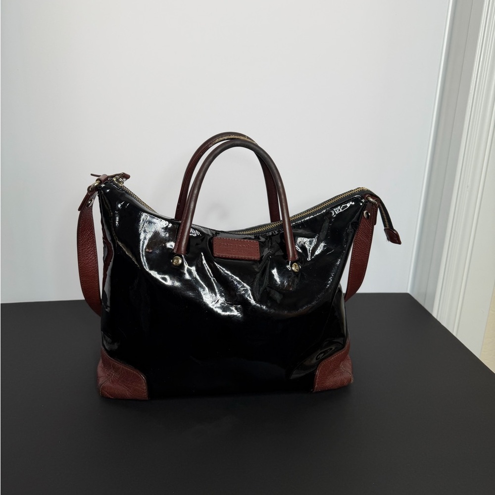 Kate Spade Black and Brown Patent Tote